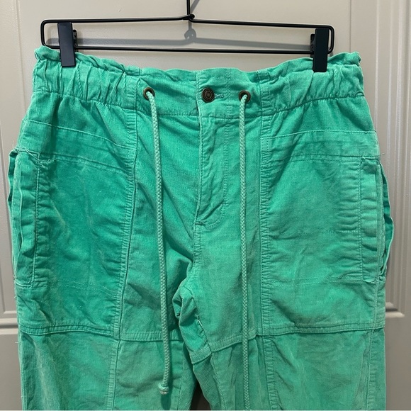 Free People We The Free Angelo Mid Rise Pull On Corduroy Joggers Green Size XS - Picture 4 of 9